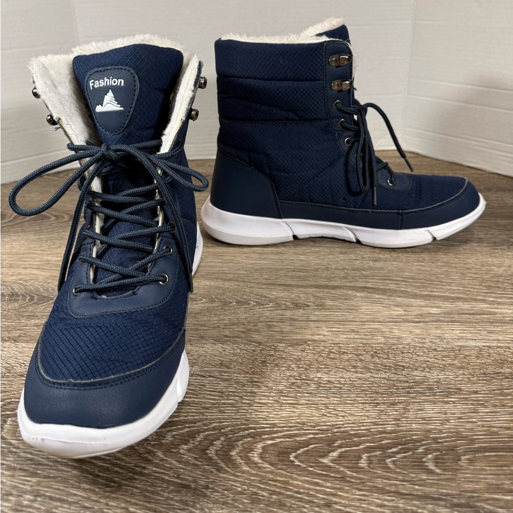 Unbranded Snow Boots Men's 44 Navy‎ Blue Fashion Lined Boots US 10
